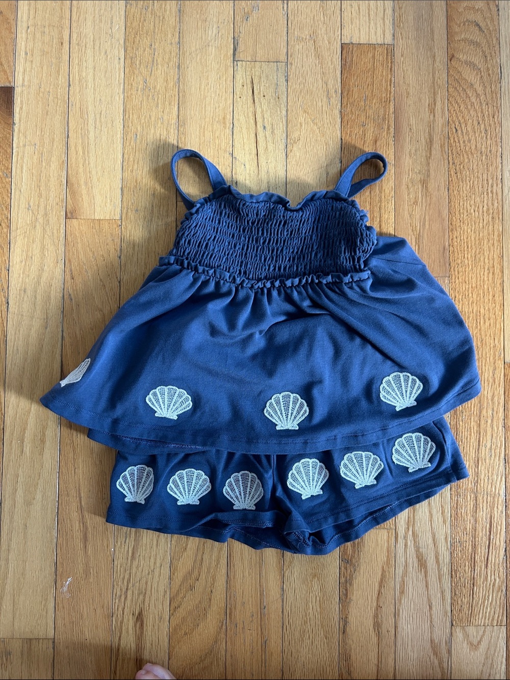 Little Sleepies Seashell Cove Smocked Tank & Shorts Set